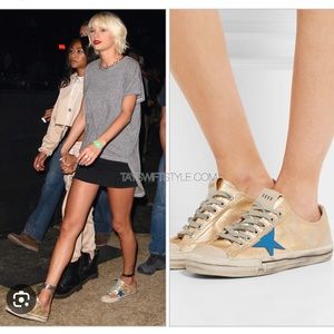 Golden goose gold canvas sneaker 38 rare